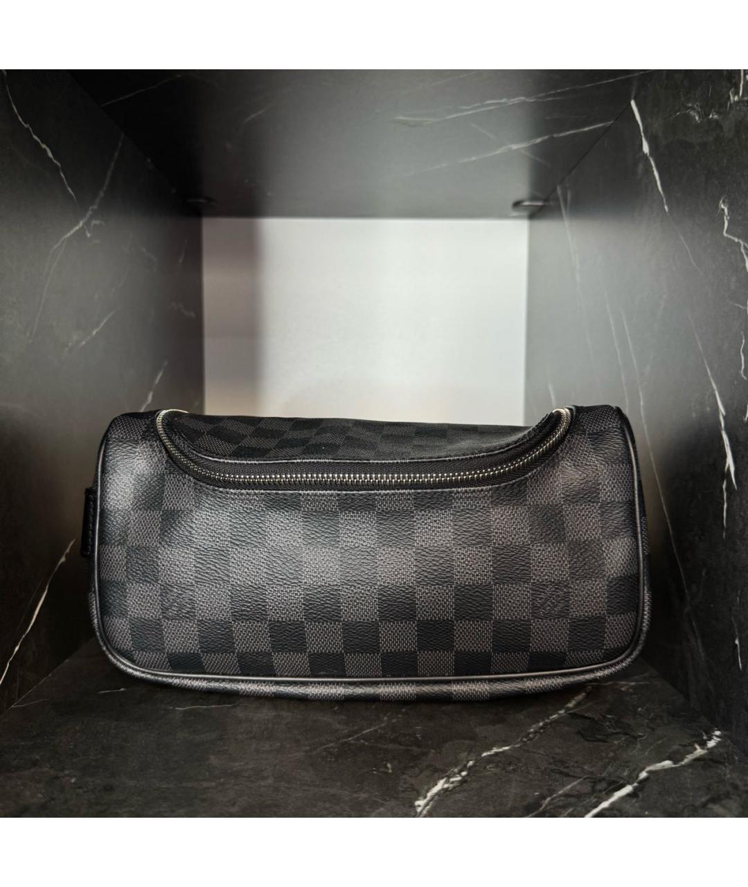 LOUIS VUITTON Черная кожаная сумка на плечо, фото 9