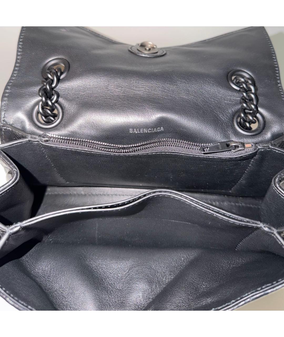 BALENCIAGA Черная кожаная сумка через плечо, фото 3