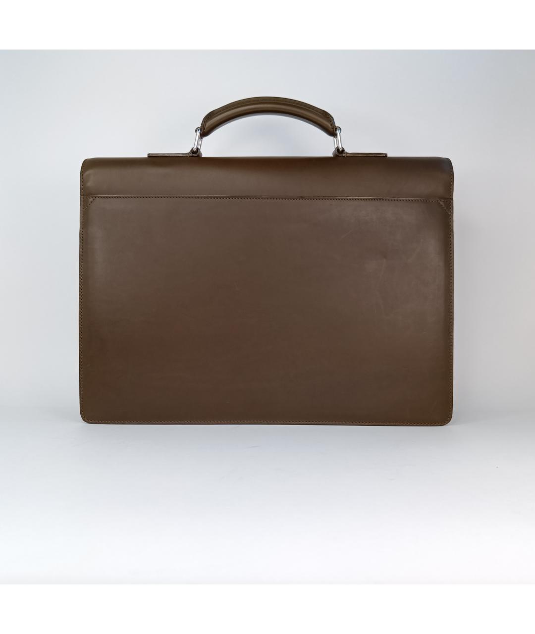 LOUIS VUITTON PRE-OWNED Коричневый кожаный портфель, фото 3
