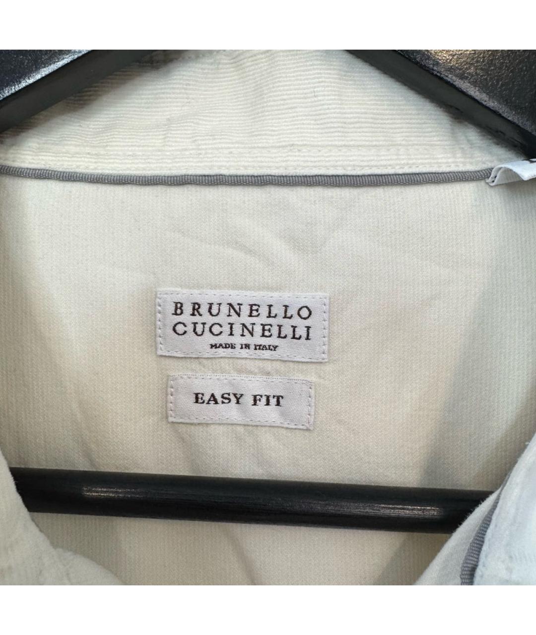 BRUNELLO CUCINELLI Бежевая хлопковая кэжуал рубашка, фото 5