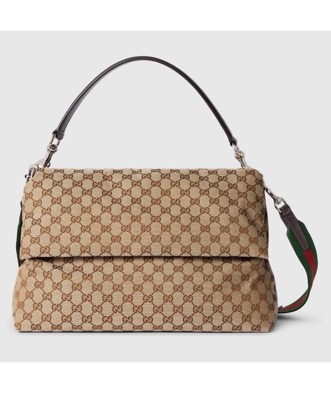 GUCCI Бежевая тканевая сумка через плечо, фото 2