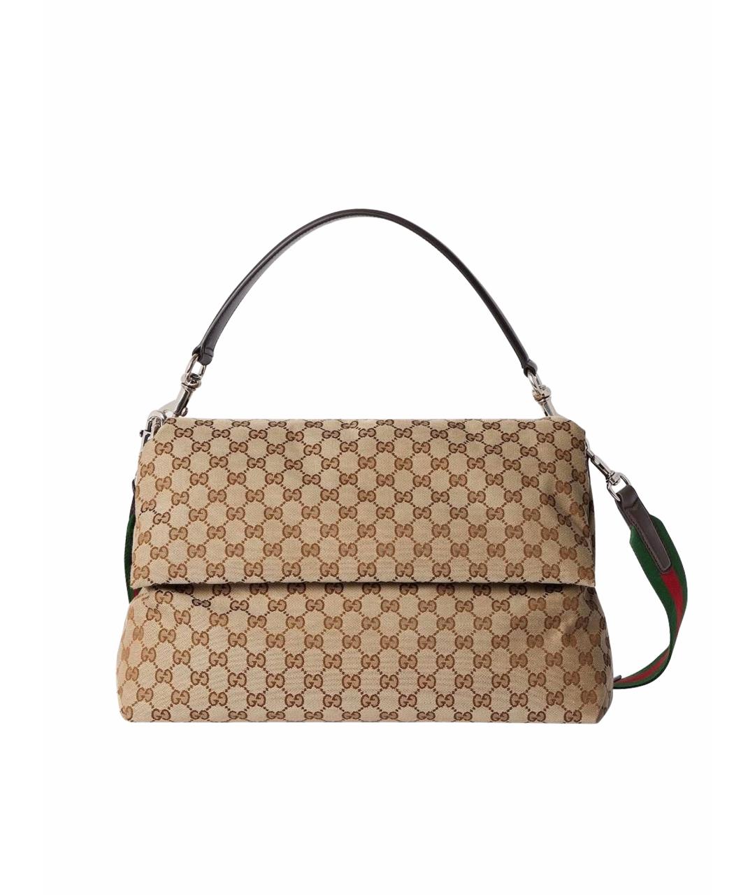 GUCCI Бежевая тканевая сумка через плечо, фото 1