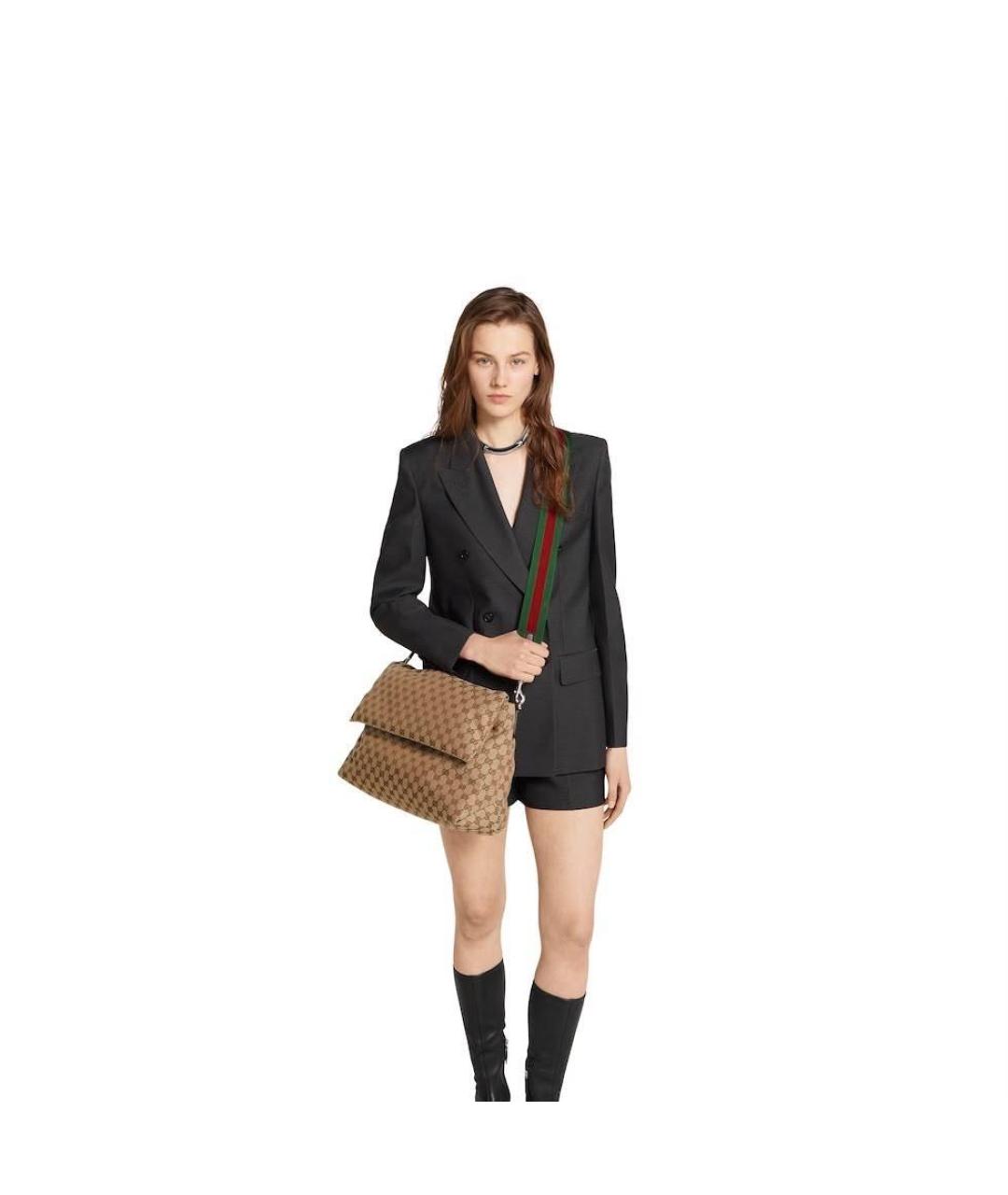 GUCCI Бежевая тканевая сумка через плечо, фото 3