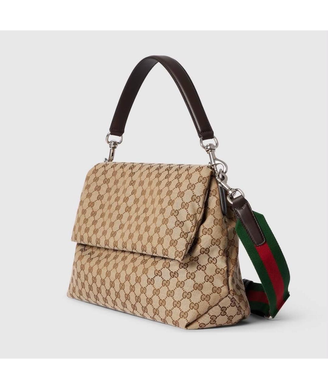GUCCI Бежевая тканевая сумка через плечо, фото 9