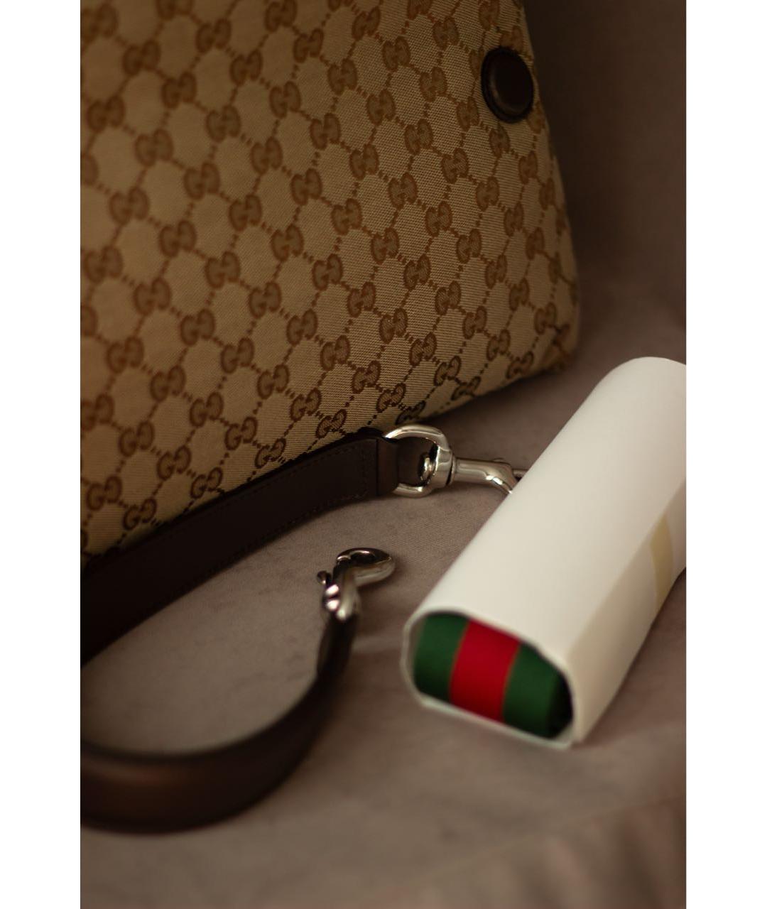 GUCCI Бежевая тканевая сумка через плечо, фото 6