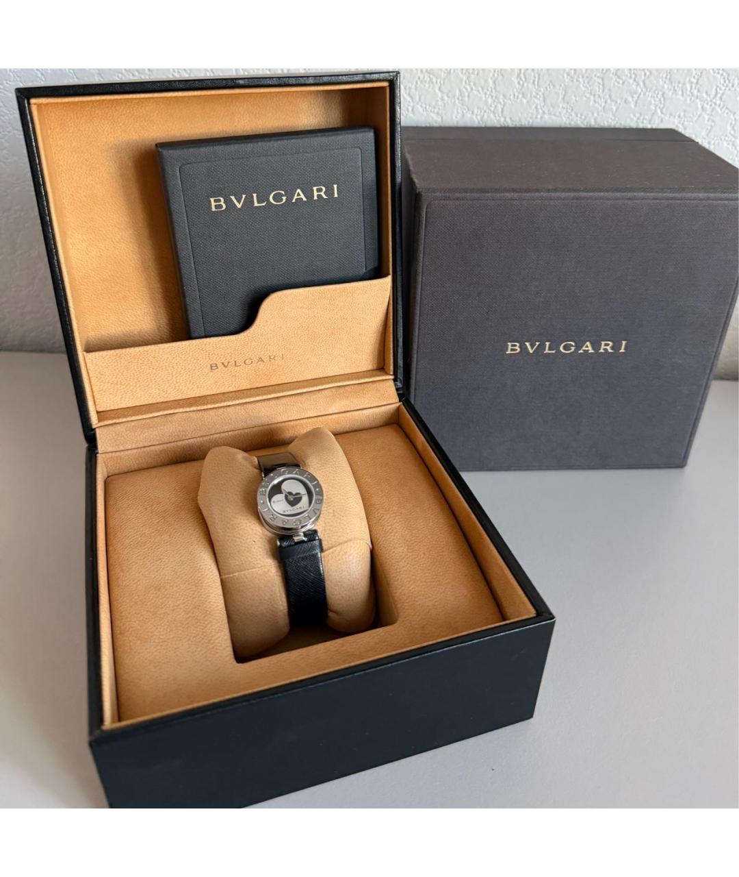 BVLGARI Черные металлические часы, фото 4