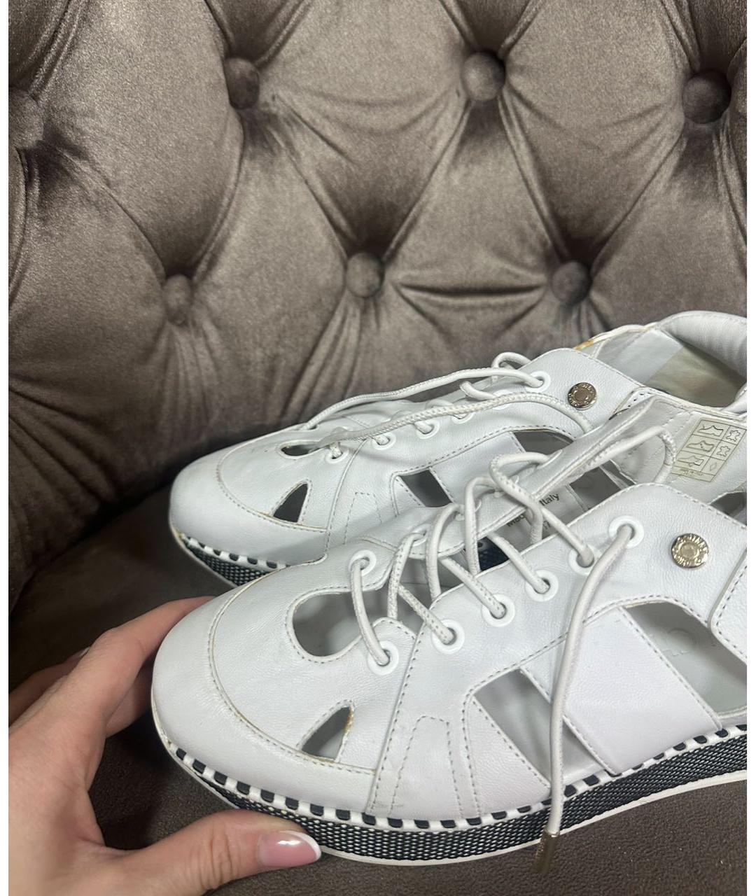JIMMY CHOO Белые кожаные кеды, фото 2