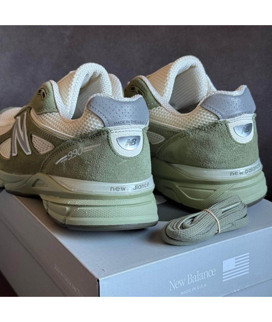 NEW BALANCE Зеленые замшевые низкие кроссовки / кеды, фото 3