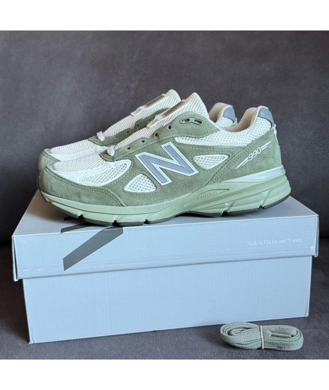 NEW BALANCE Зеленые замшевые низкие кроссовки / кеды, фото 4