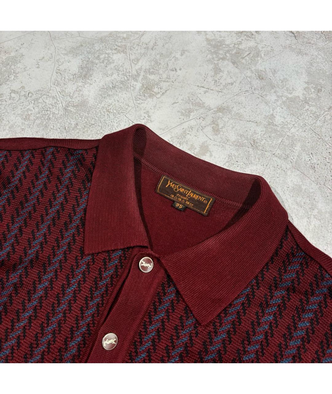 SAINT LAURENT Бордовый шерстяной джемпер / свитер, фото 3