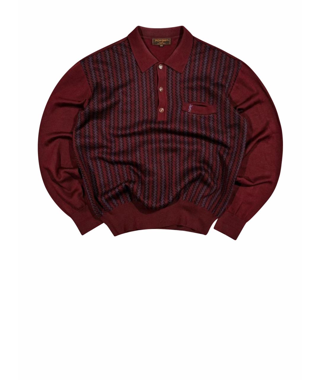 SAINT LAURENT Бордовый шерстяной джемпер / свитер, фото 1