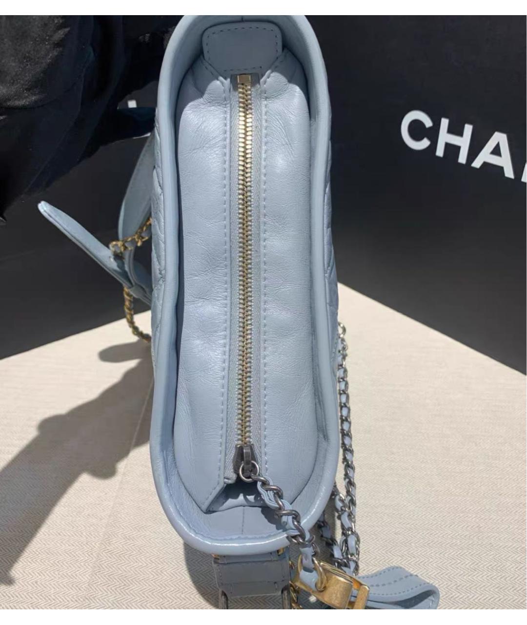CHANEL Голубая кожаная сумка через плечо, фото 6
