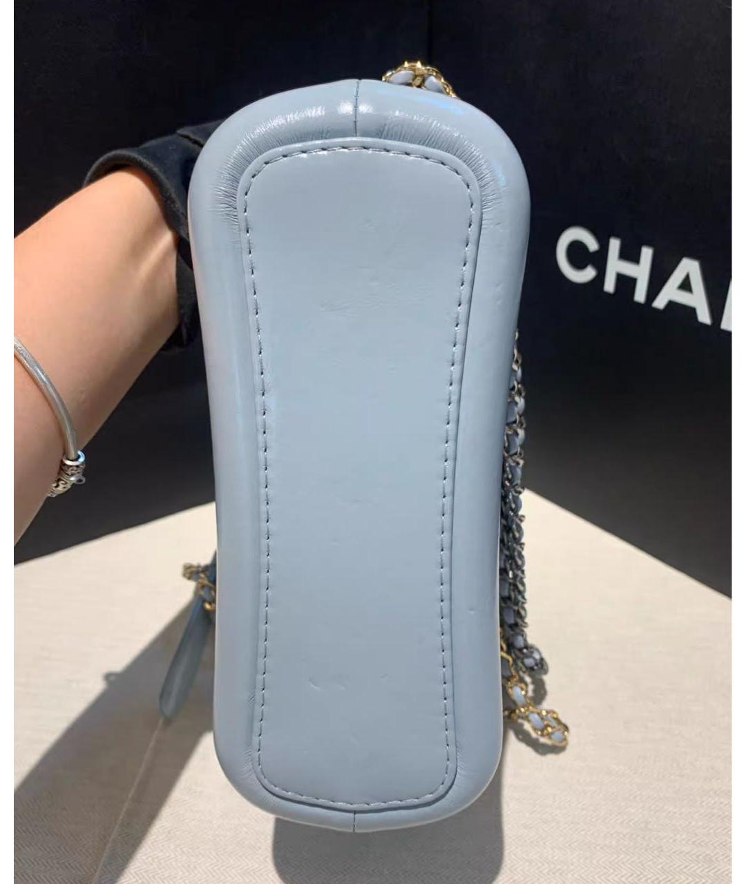 CHANEL Голубая кожаная сумка через плечо, фото 7
