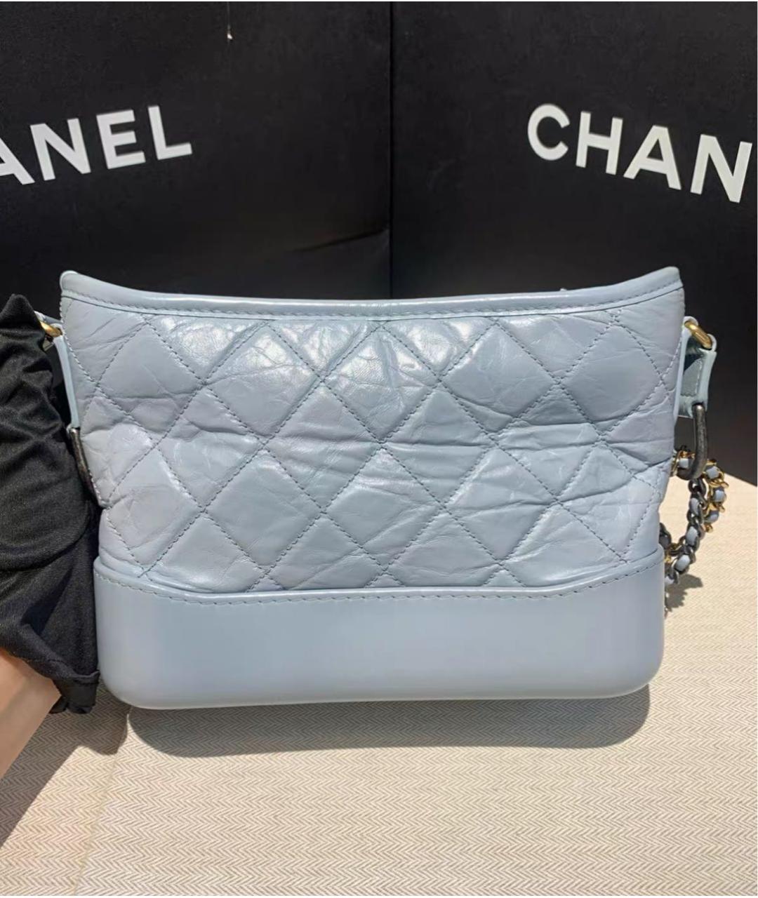 CHANEL Голубая кожаная сумка через плечо, фото 4