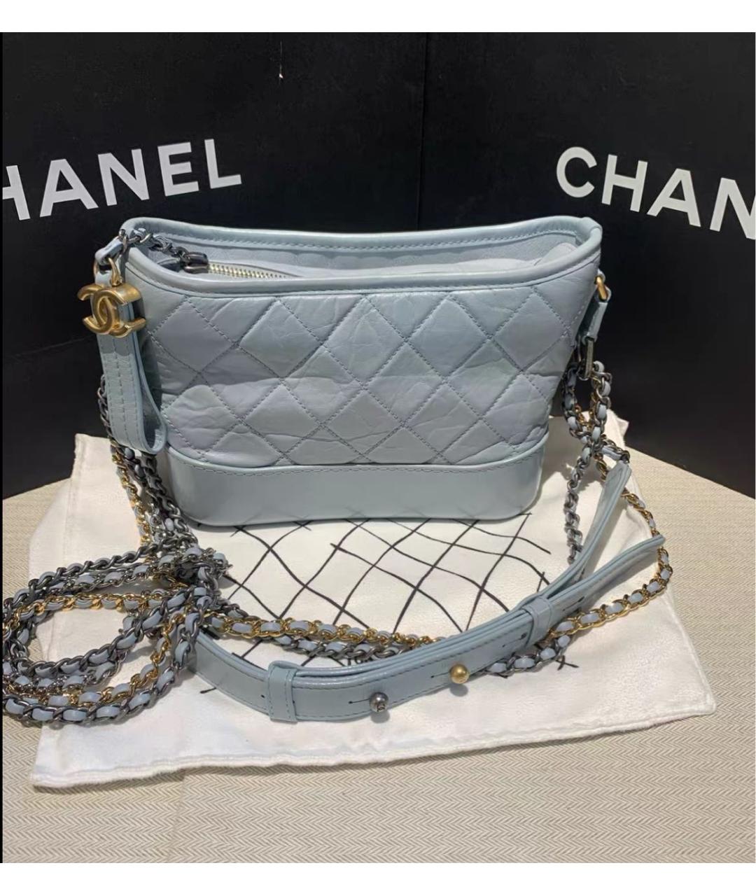 CHANEL Голубая кожаная сумка через плечо, фото 9