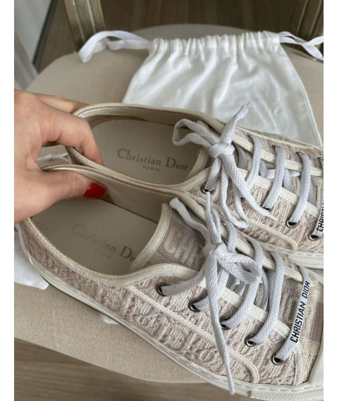 CHRISTIAN DIOR Розовые кожаные кеды, фото 4