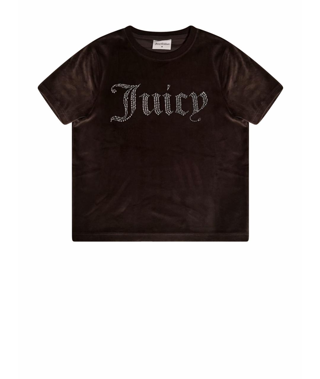 JUICY COUTURE Хаки велюровая футболка, фото 1