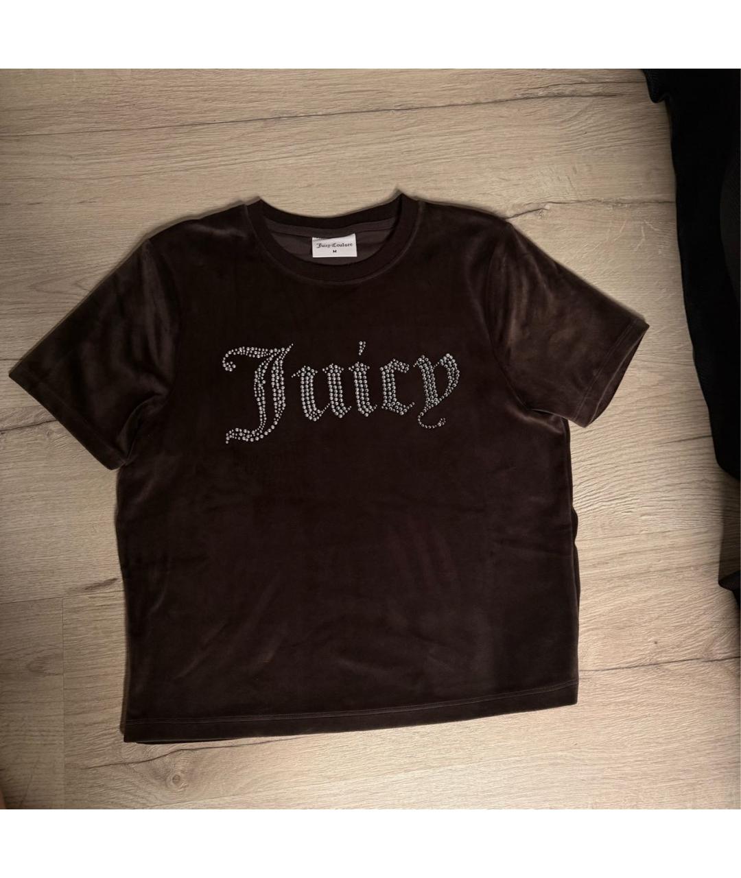 JUICY COUTURE Хаки велюровая футболка, фото 5