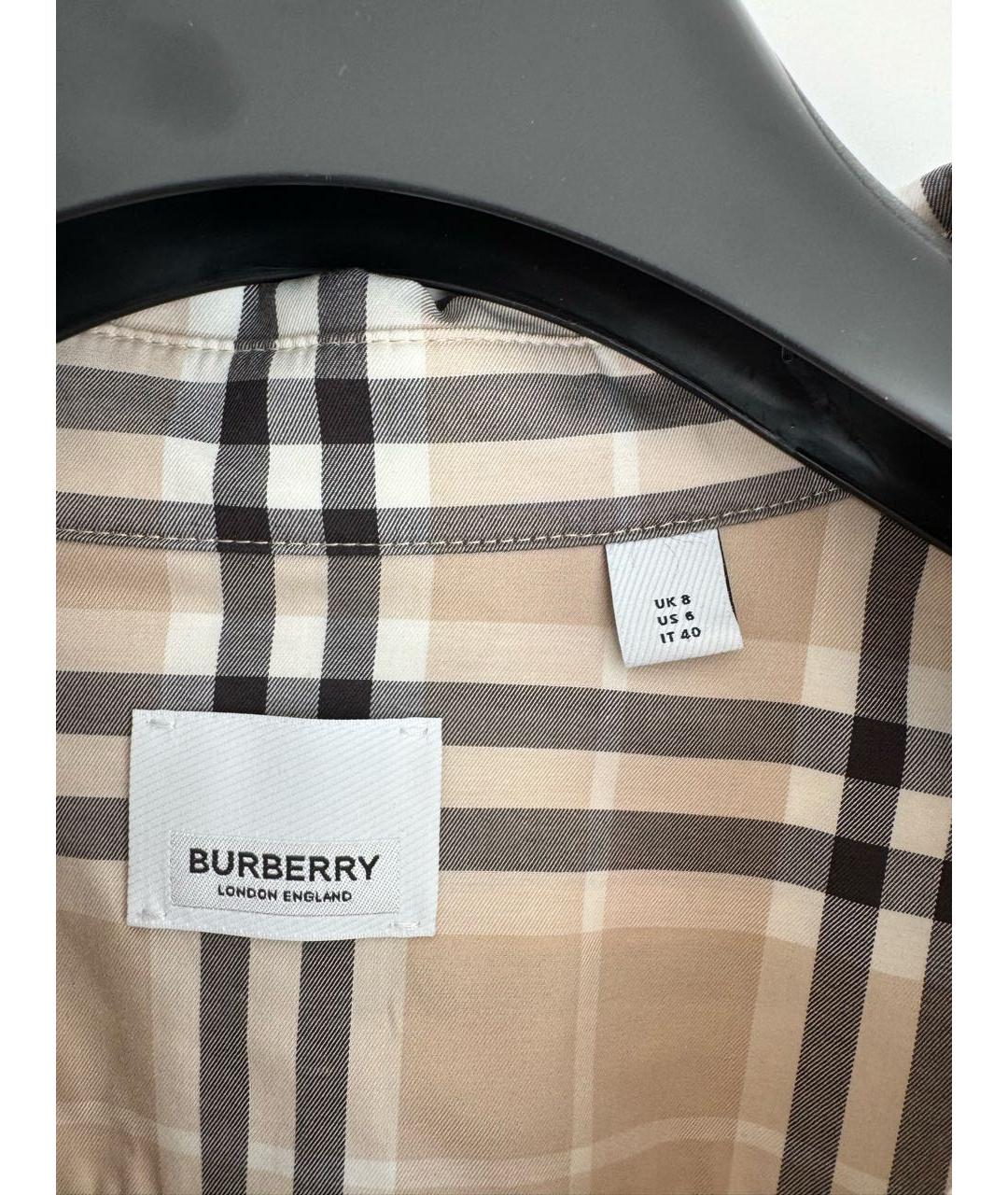 BURBERRY Бежевая хлопковая рубашка, фото 3