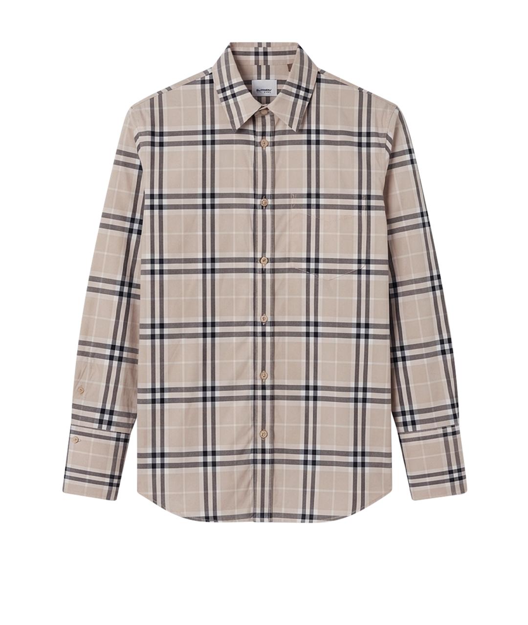 BURBERRY Бежевая хлопковая рубашка, фото 1