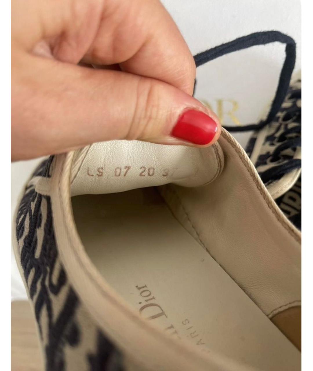 CHRISTIAN DIOR Синие текстильные кеды, фото 5