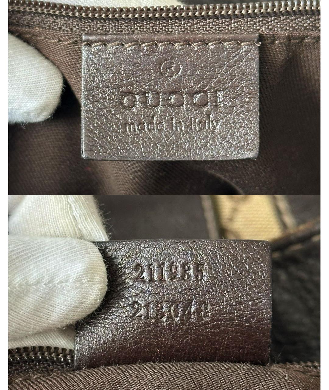 GUCCI Бежевая тканевая сумка тоут, фото 7