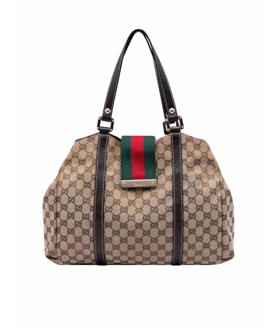 GUCCI Бежевая тканевая сумка тоут, фото 8