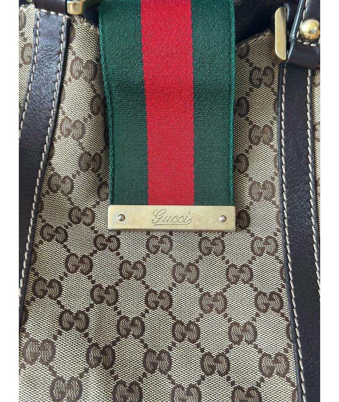 GUCCI Бежевая тканевая сумка тоут, фото 6