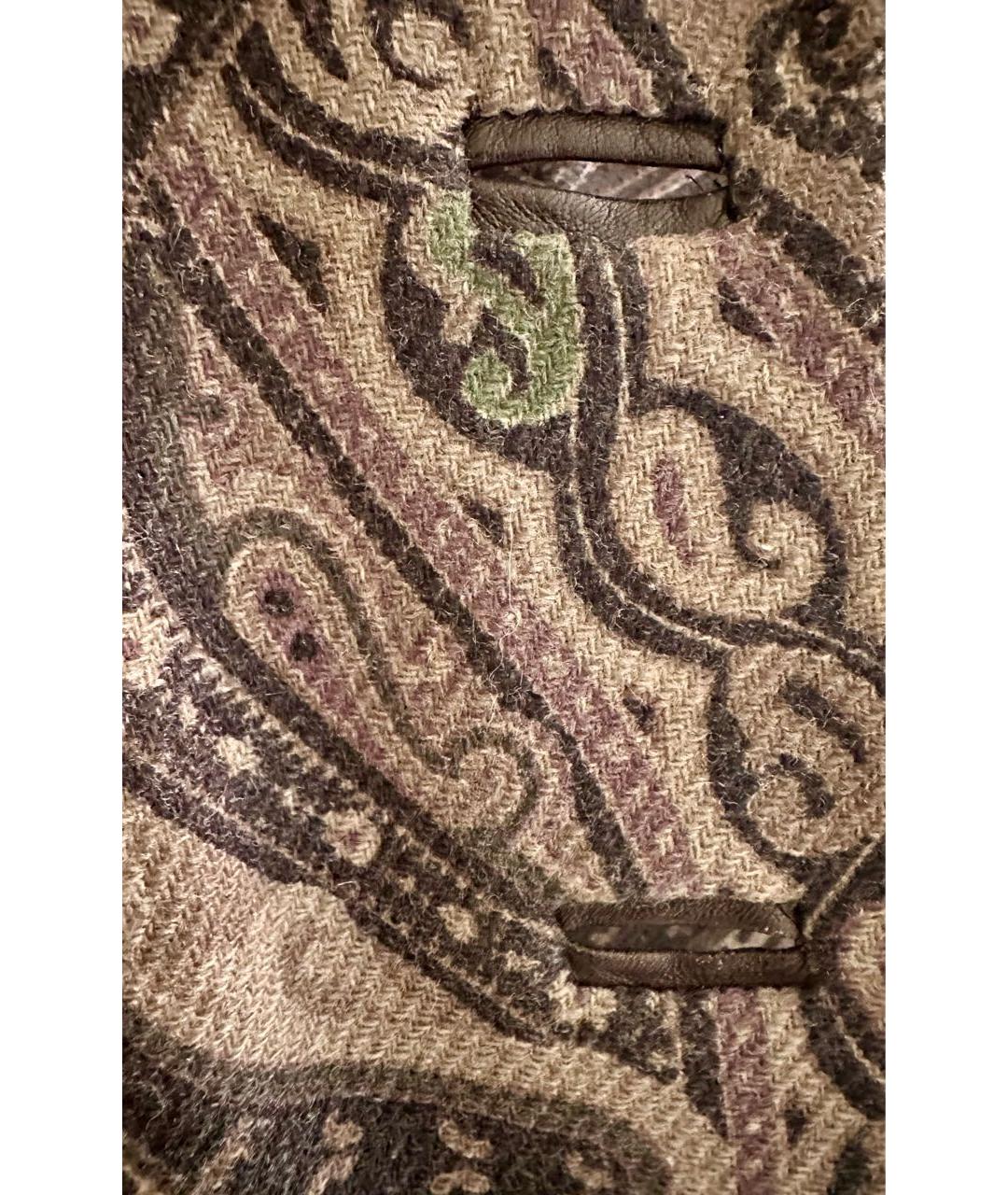 ETRO Коричневое шерстяное пальто, фото 8