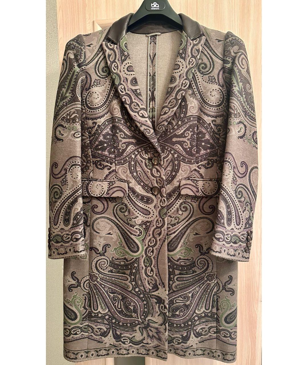 ETRO Коричневое шерстяное пальто, фото 9