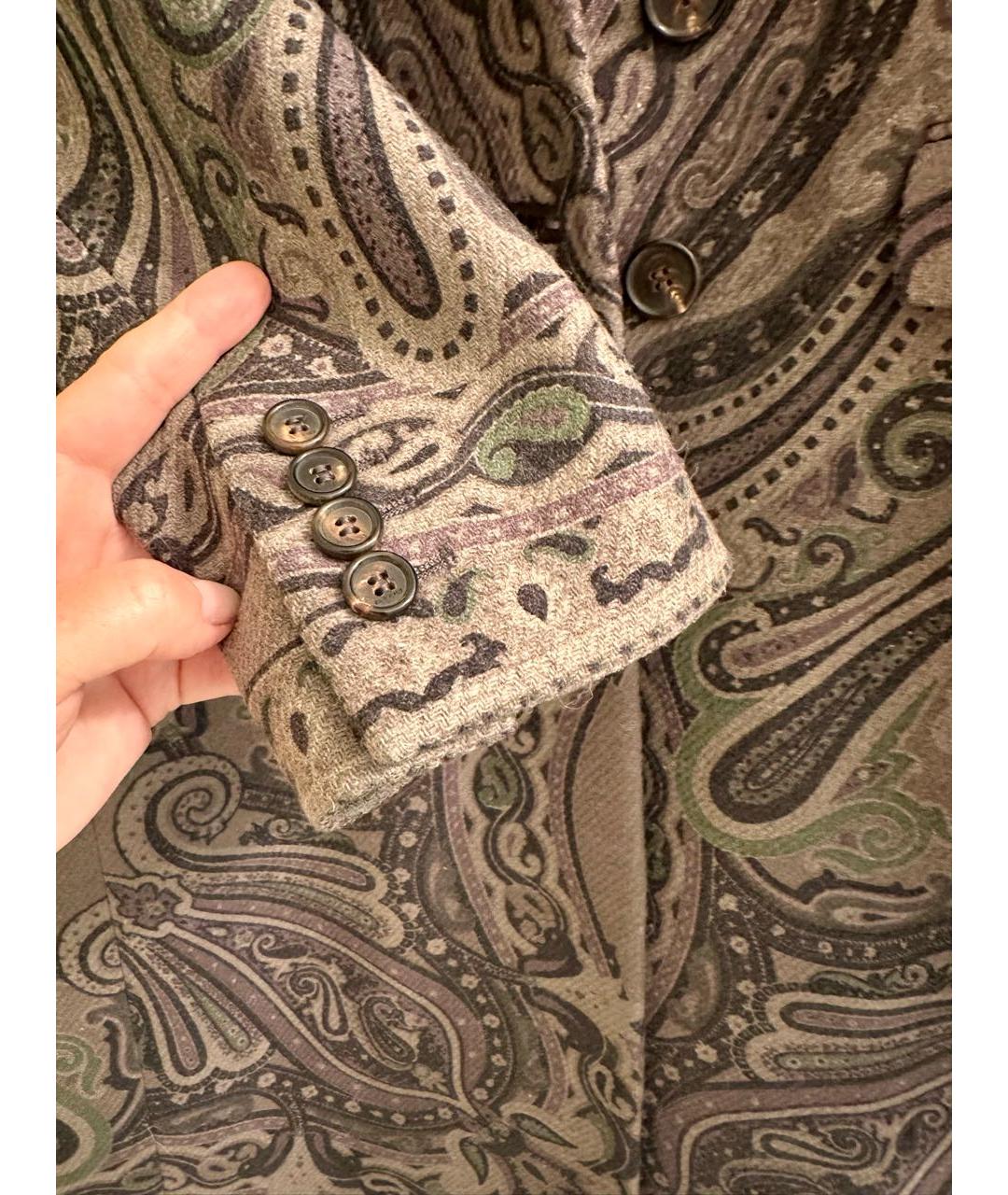 ETRO Коричневое шерстяное пальто, фото 6