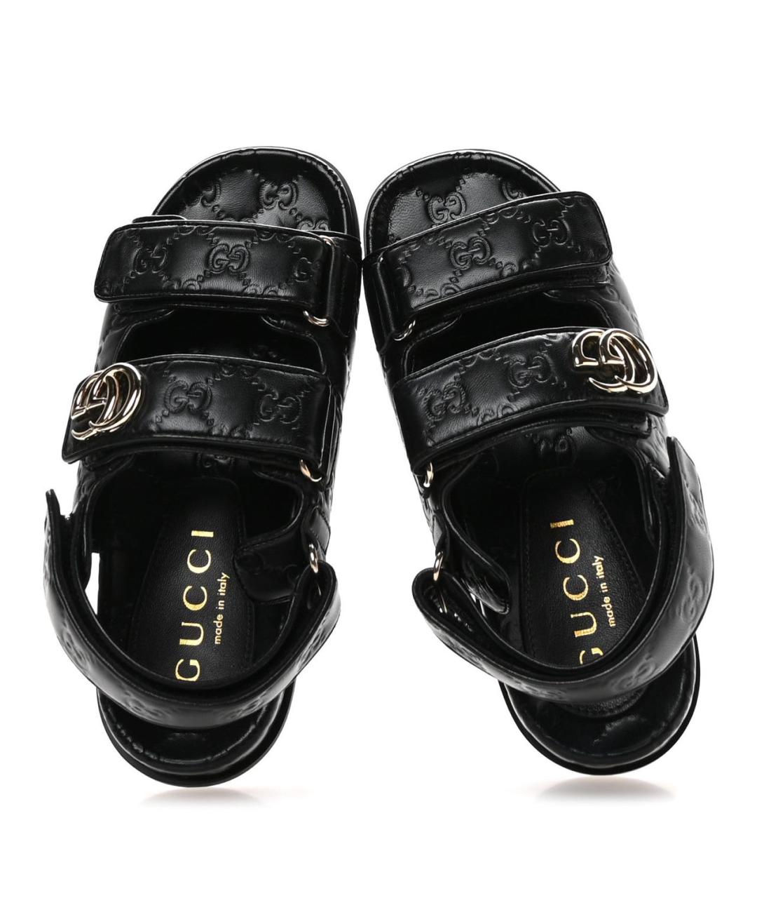 GUCCI Черные кожаные сандалии, фото 2