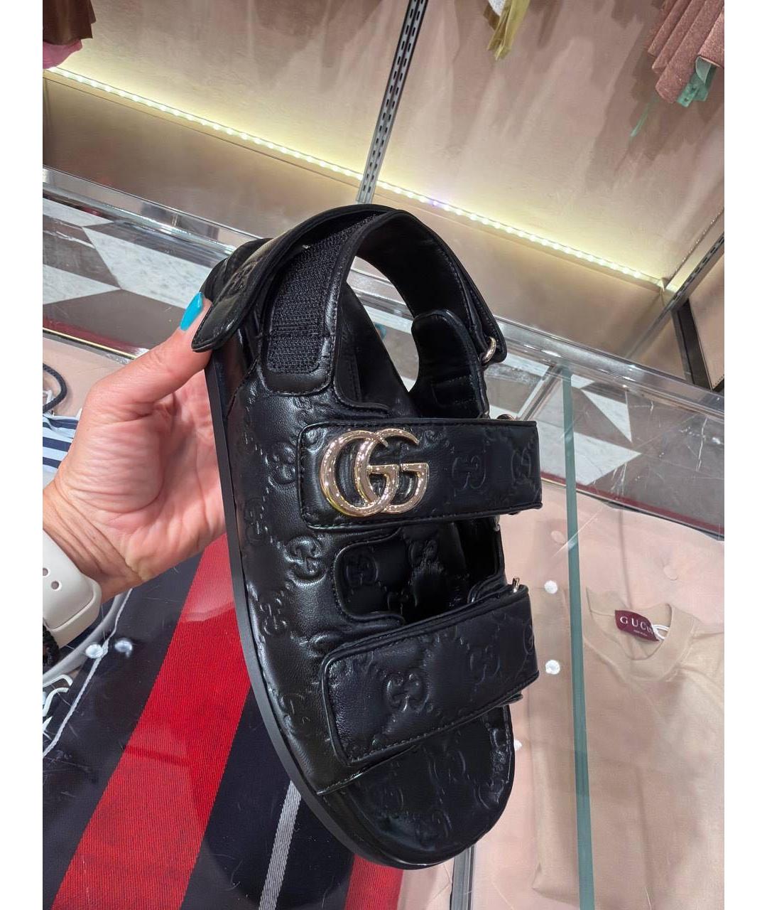 GUCCI Черные кожаные сандалии, фото 9