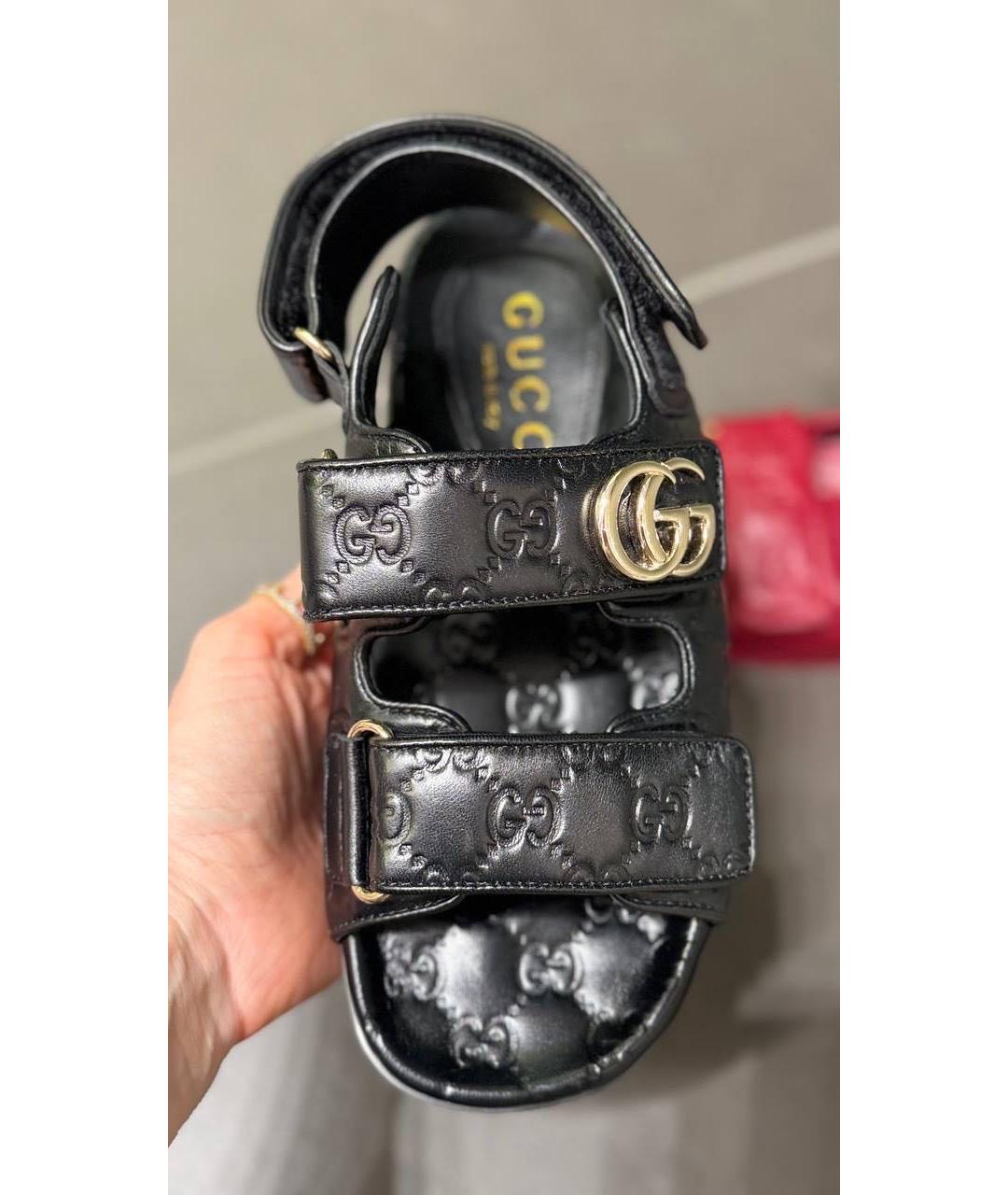 GUCCI Черные кожаные сандалии, фото 7