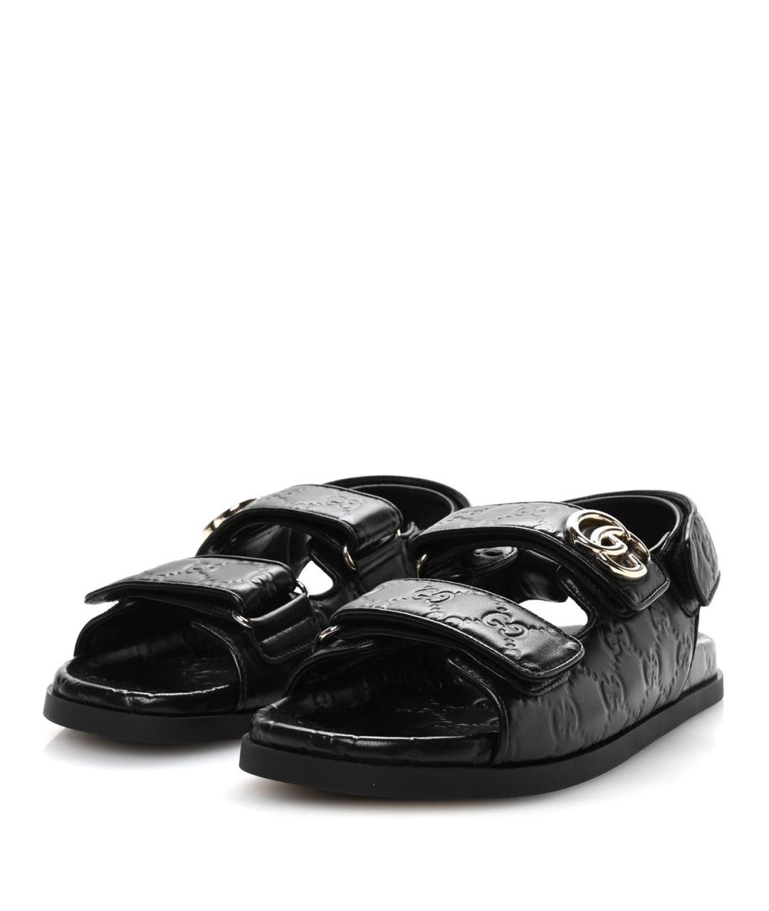 GUCCI Черные кожаные сандалии, фото 3