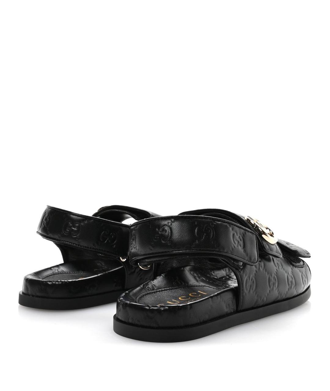 GUCCI Черные кожаные сандалии, фото 4