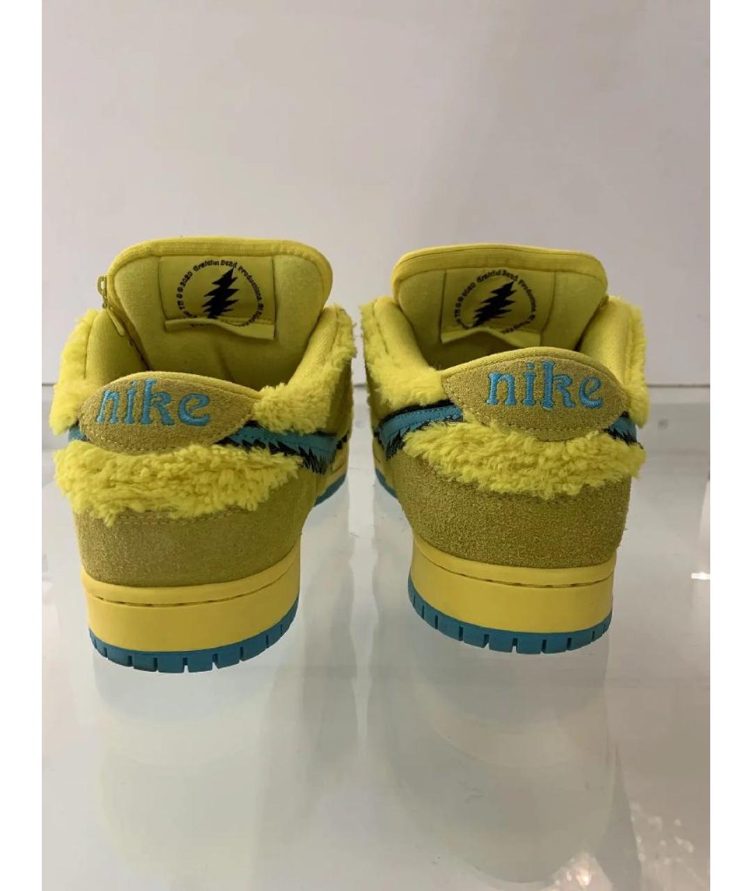 NIKE Желтые замшевые низкие кроссовки / кеды, фото 4