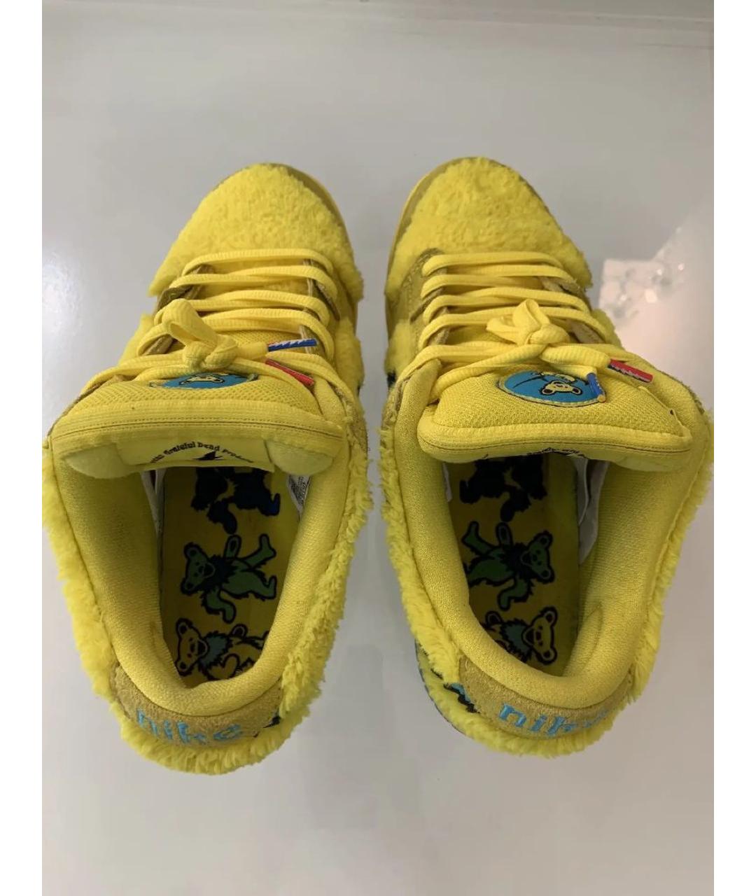 NIKE Желтые замшевые низкие кроссовки / кеды, фото 3