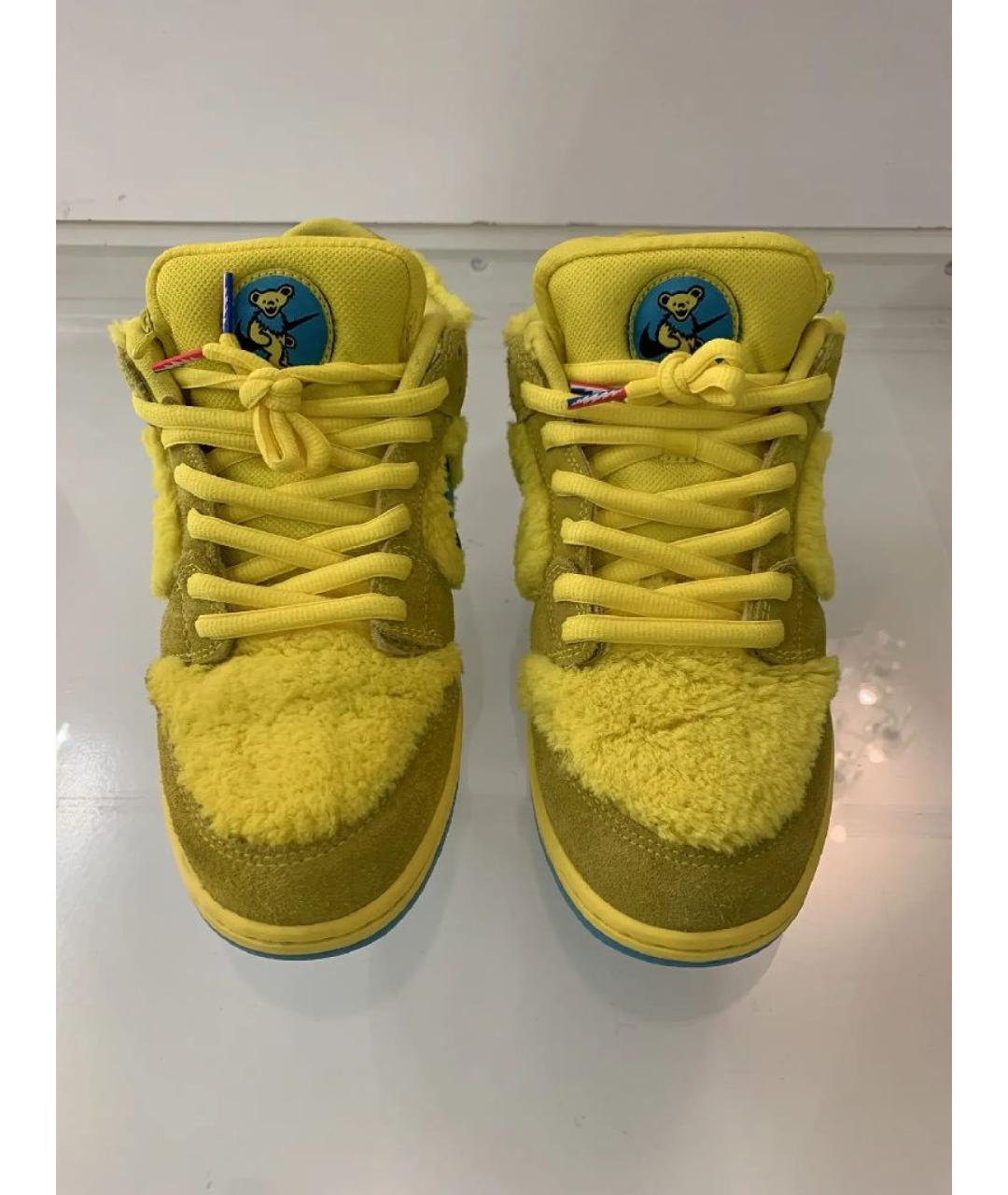 NIKE Желтые замшевые низкие кроссовки / кеды, фото 2