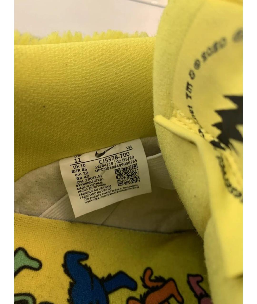 NIKE Желтые замшевые низкие кроссовки / кеды, фото 6