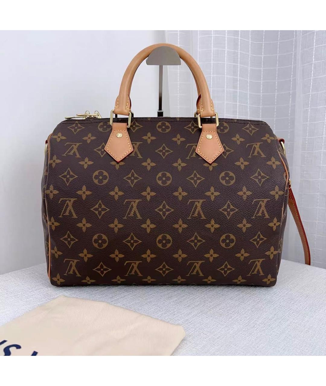 LOUIS VUITTON Коричневая кожаная сумка через плечо, фото 2