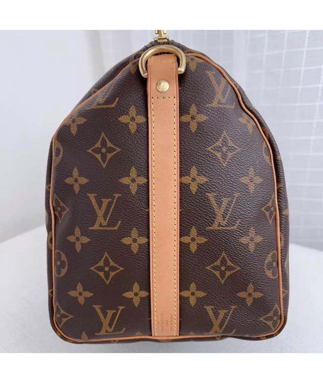 LOUIS VUITTON Коричневая кожаная сумка через плечо, фото 4