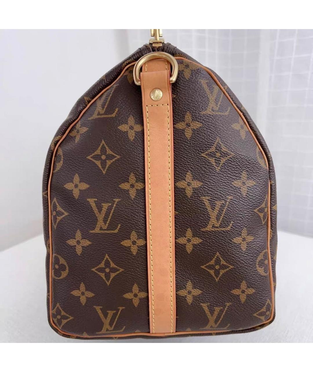 LOUIS VUITTON Коричневая кожаная сумка через плечо, фото 5