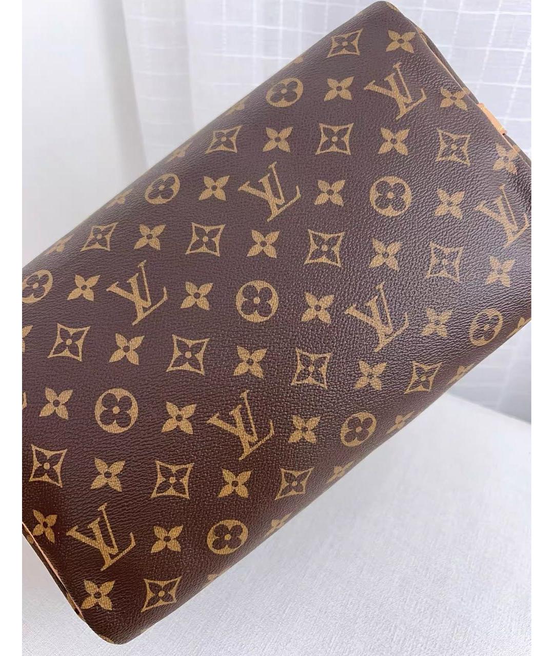 LOUIS VUITTON Коричневая кожаная сумка через плечо, фото 3