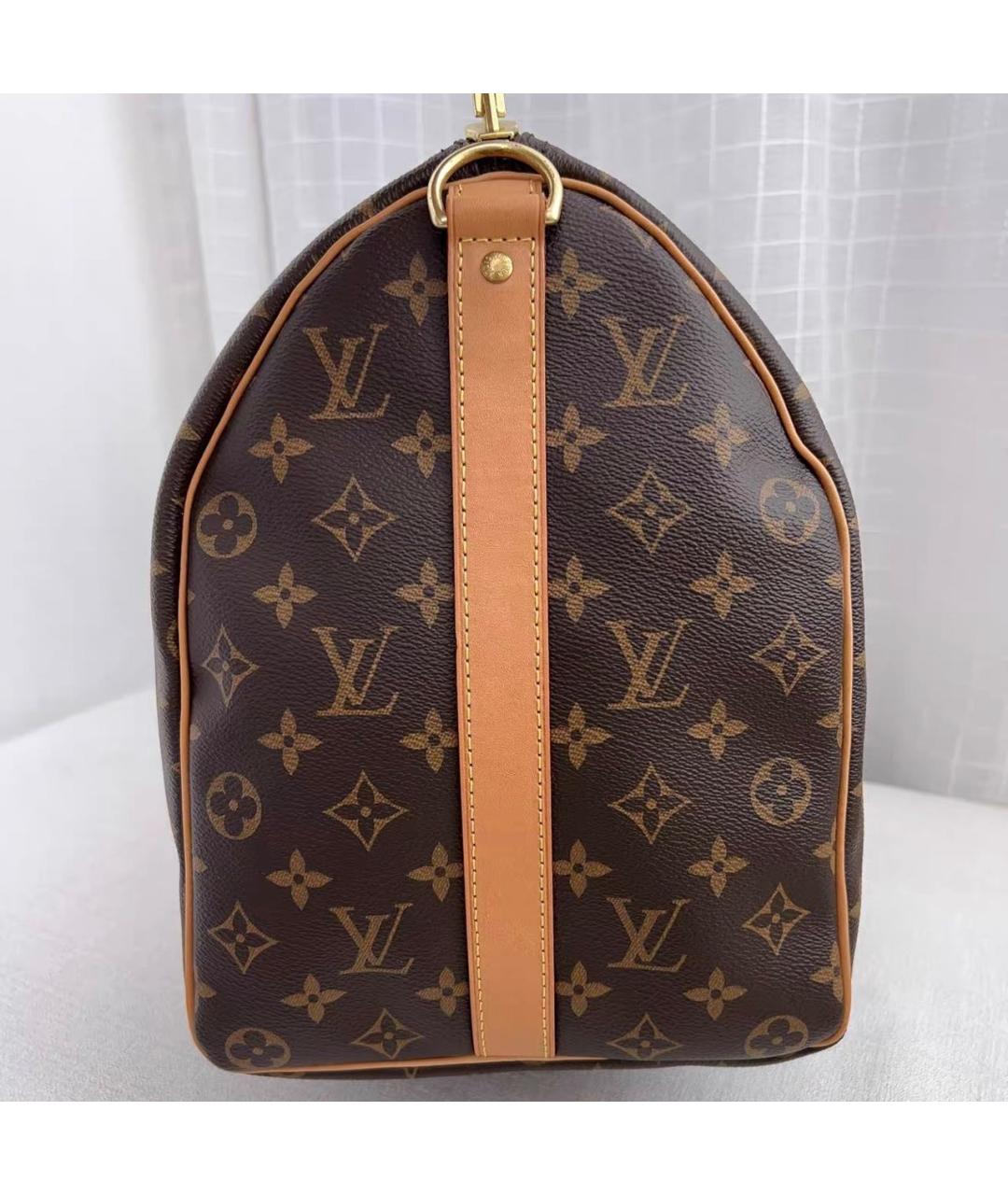 LOUIS VUITTON Коричневая кожаная дорожная/спортивная сумка, фото 4
