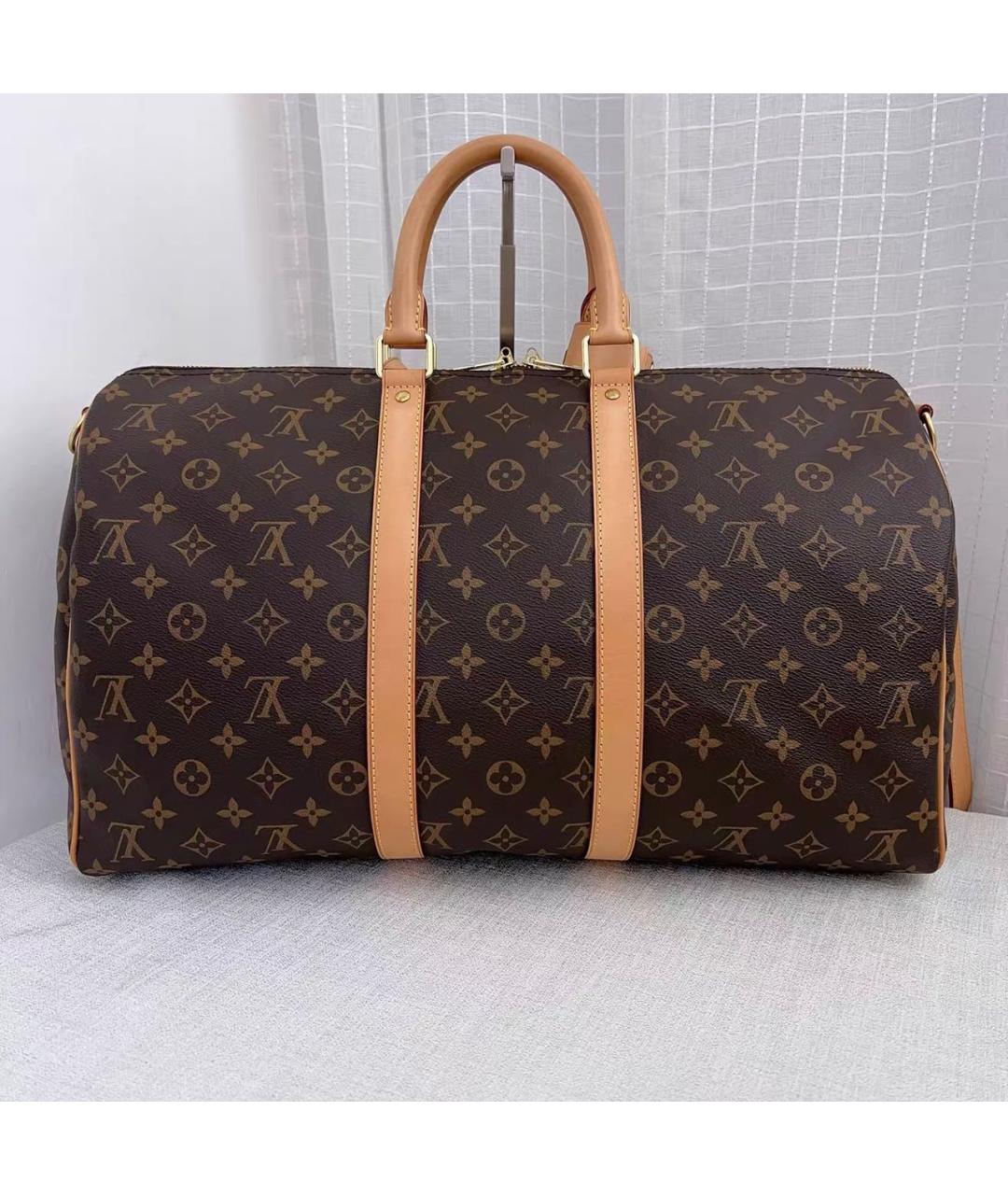 LOUIS VUITTON Коричневая кожаная дорожная/спортивная сумка, фото 2