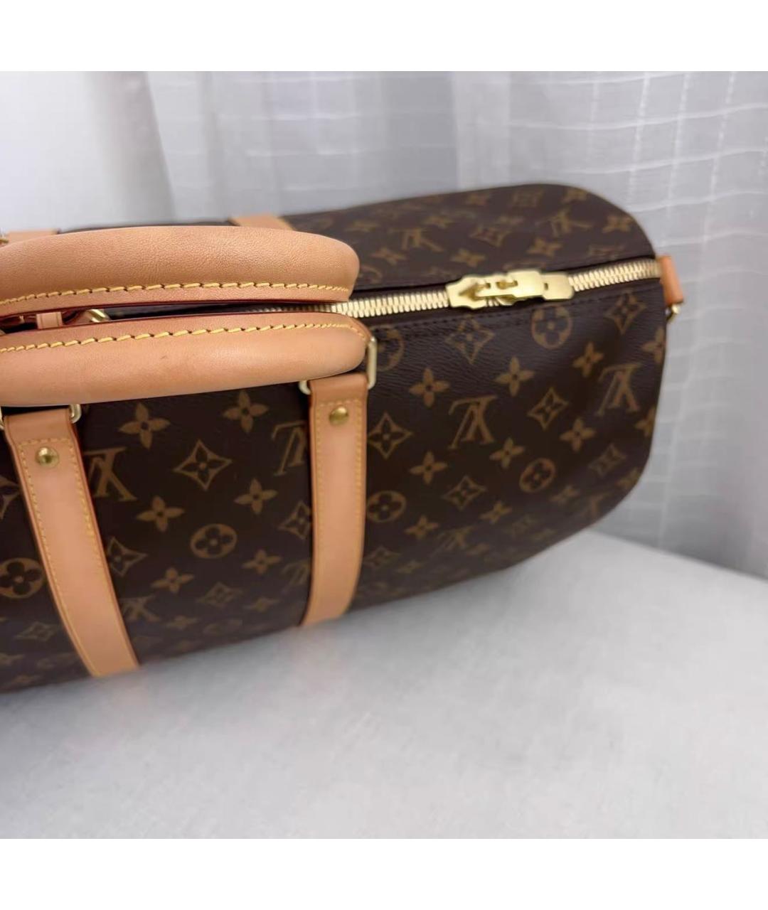LOUIS VUITTON Коричневая кожаная дорожная/спортивная сумка, фото 6