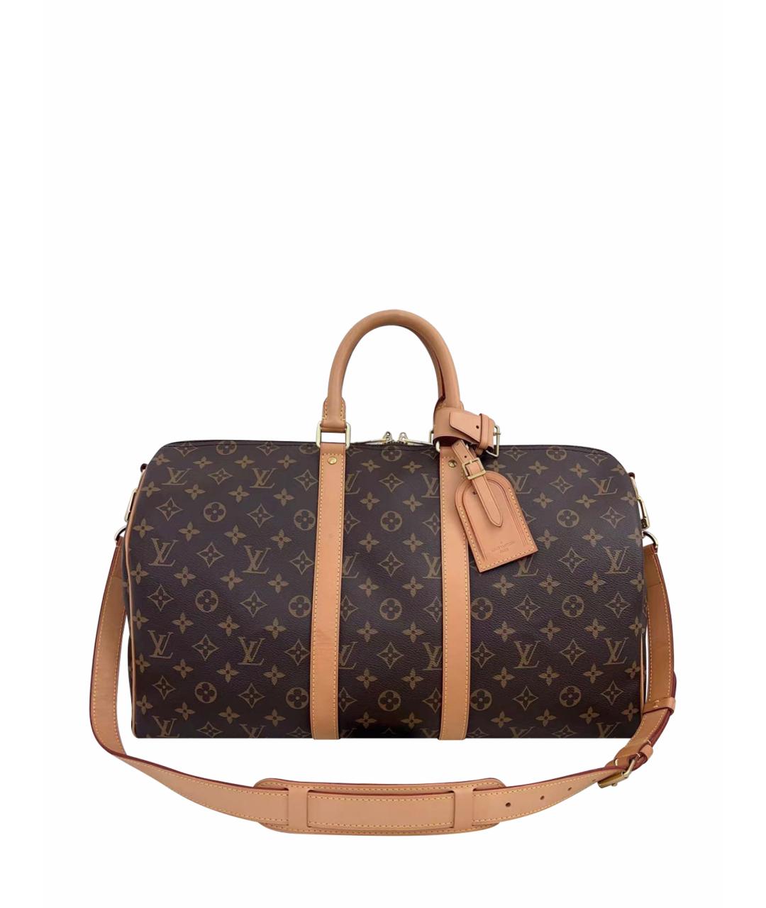 LOUIS VUITTON Коричневая кожаная дорожная/спортивная сумка, фото 1