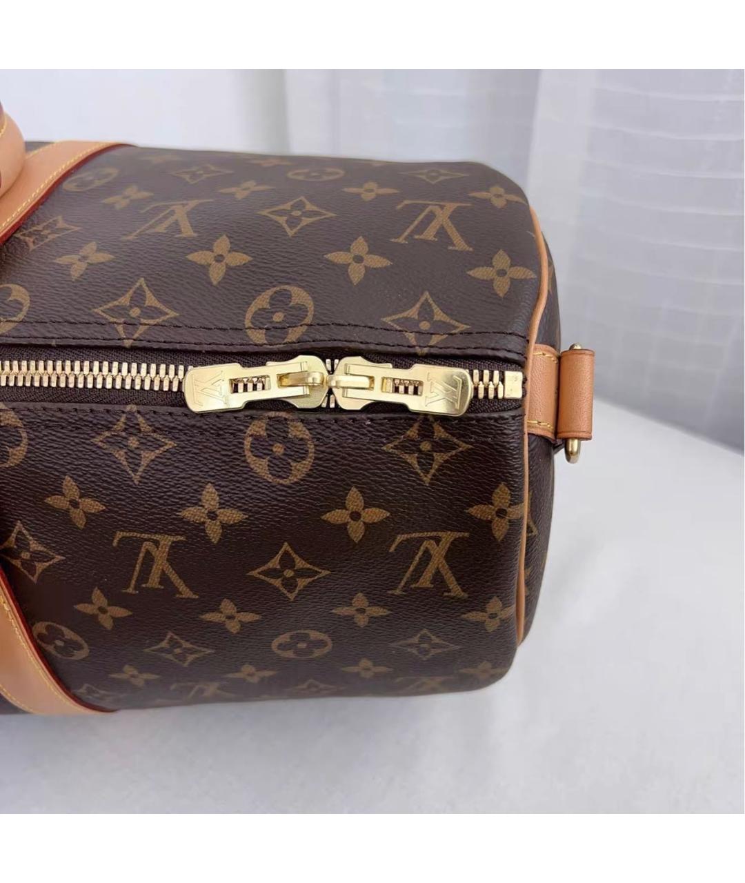 LOUIS VUITTON Коричневая кожаная дорожная/спортивная сумка, фото 7