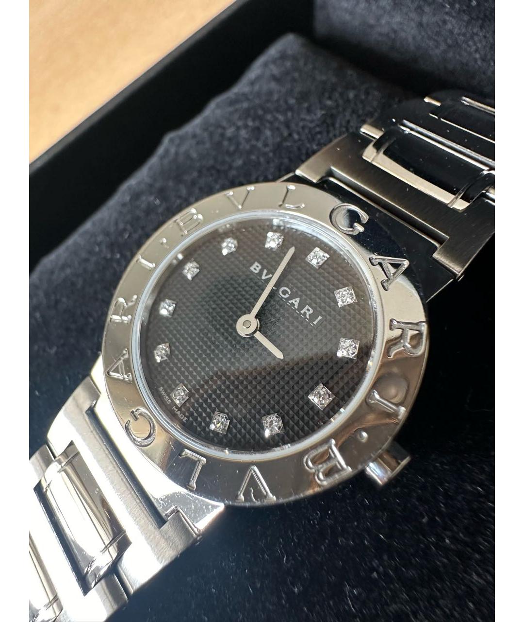 BVLGARI Черные стеклянные часы, фото 4